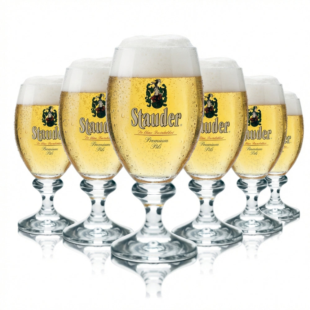 6 bicchieri da birra Stauder 0,3 l, forma a tulipano, birrificio Rastal