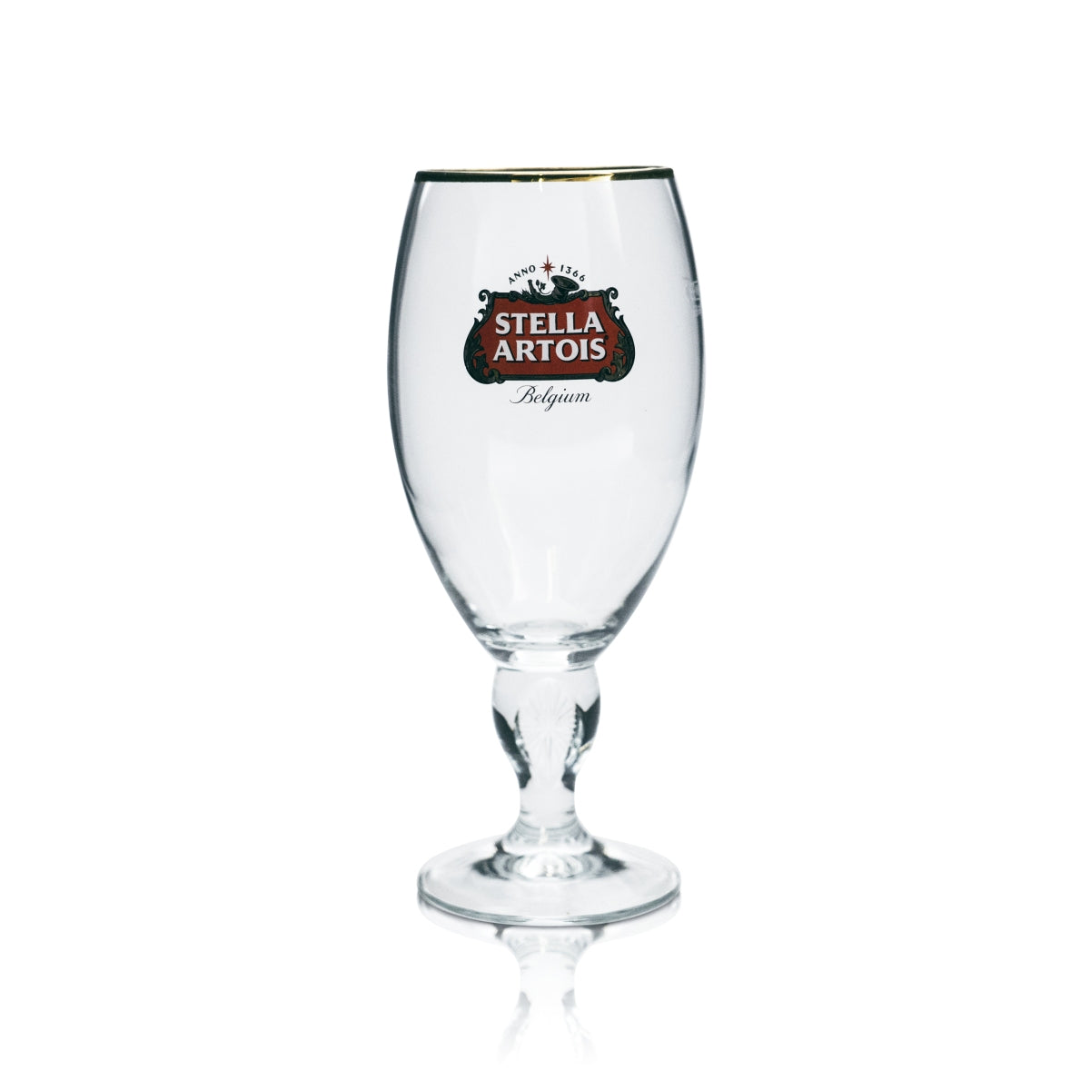 6 bicchieri da birra Stella Artois 0,5 l, forma a tulipano con bordo dorato e stelo di design – Vista 2