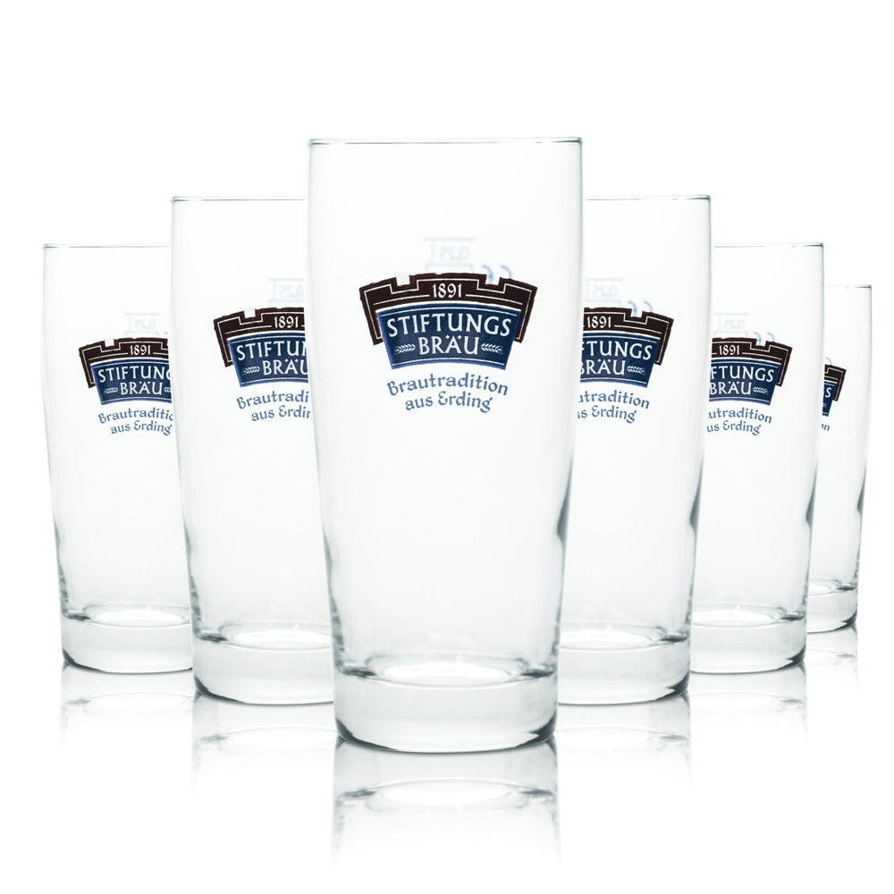 6 bicchieri da birra Stiftungsbräu da 0,25 l, bicchieri da birra Pils, coppa, birrificio Erding