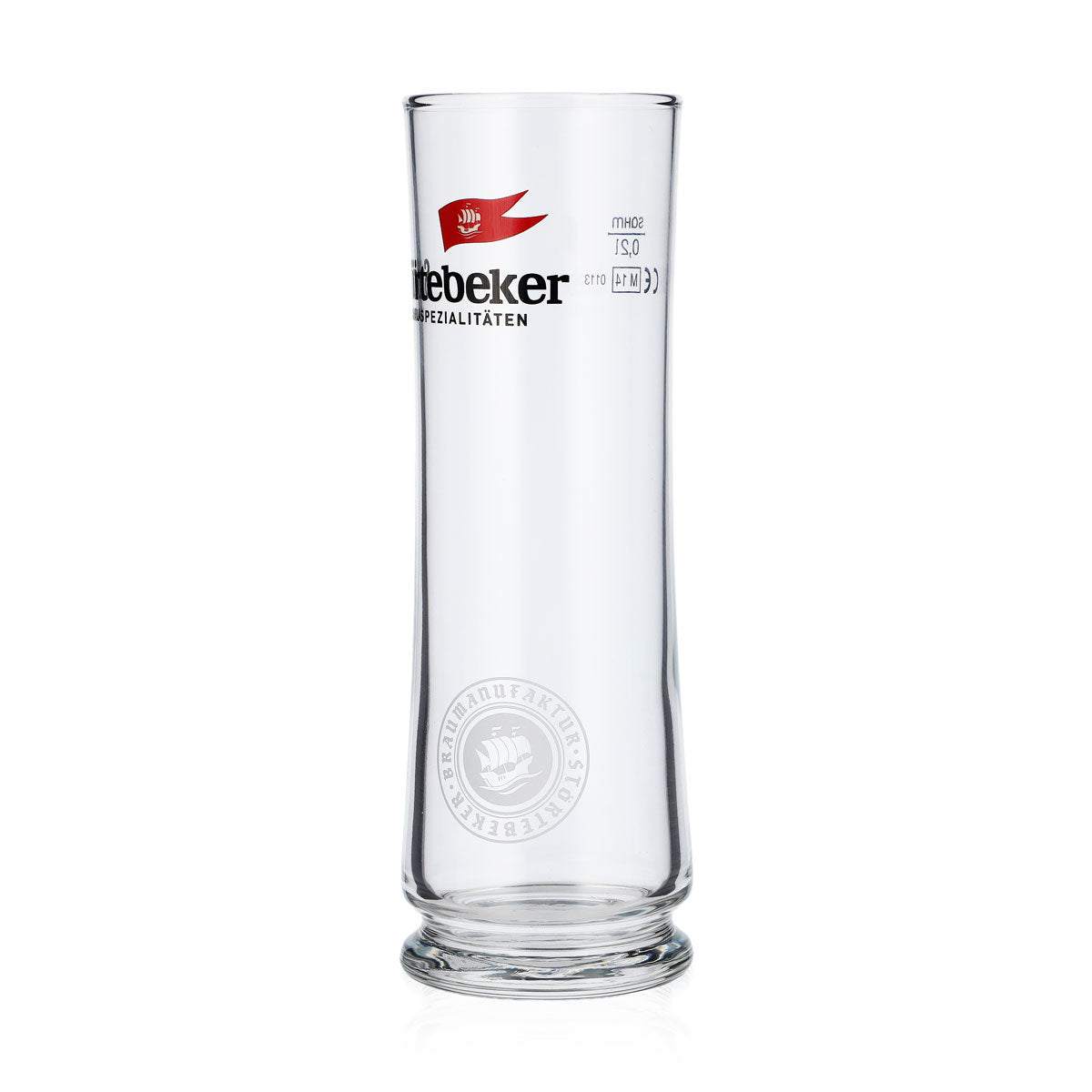 6 bicchieri da birra Störtebeker da 0,2 l con logo bianco rotondo sul fondo Bicchieri Stiegl – Vista 2