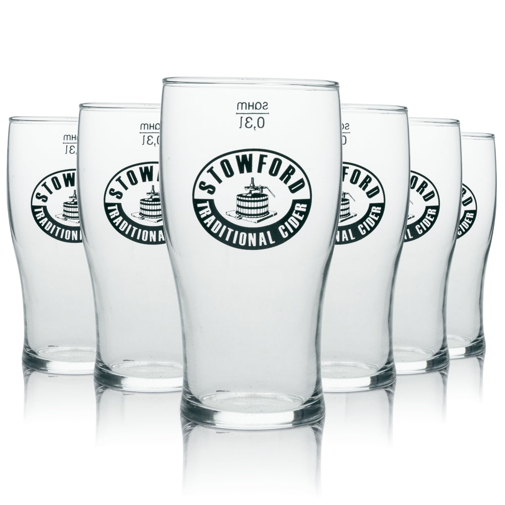 6 bicchieri da long drink Stowford Cider con logo nero 300 ml
