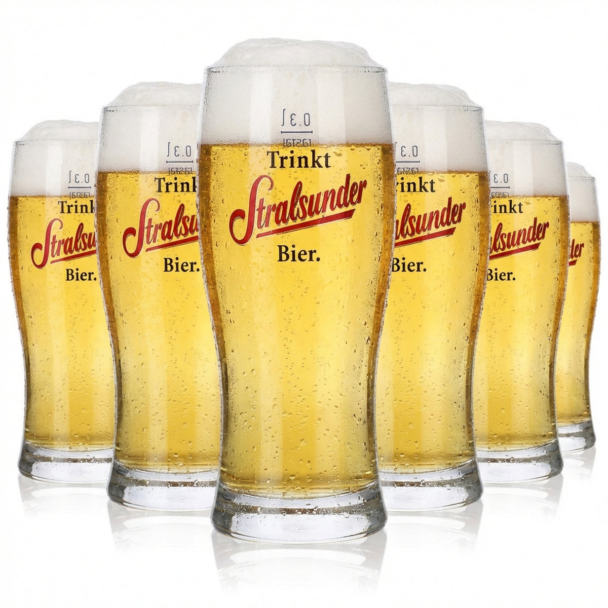 6 bicchieri da birra Willibecher in vetro di Stralsund da 0,3 l, set della birreria Hanseatische Brauerei