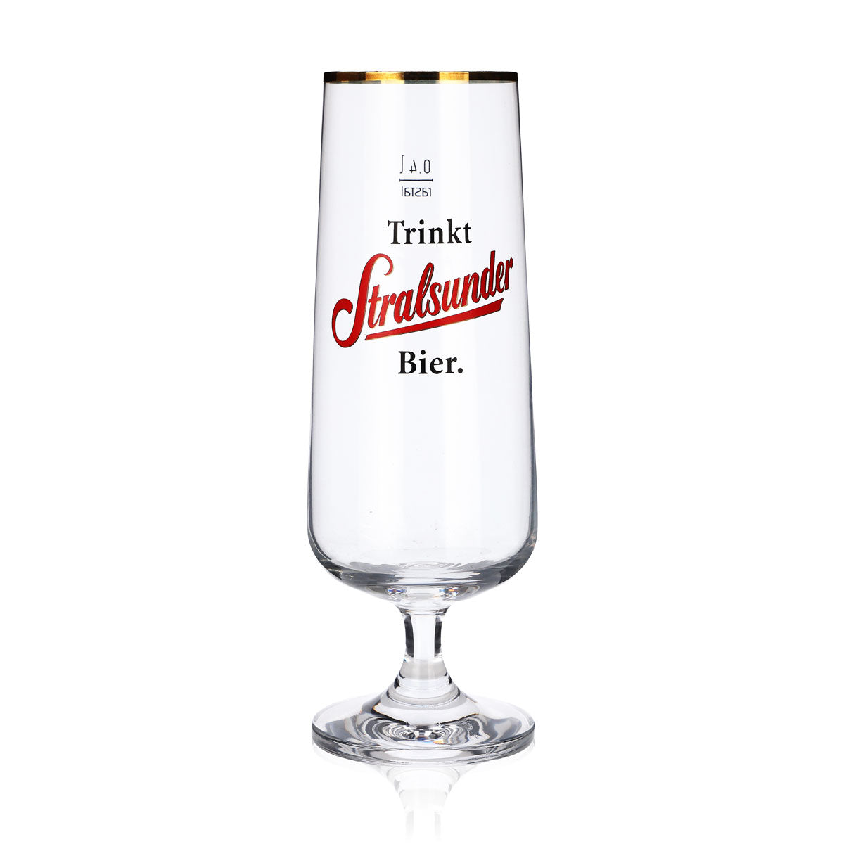 6 bicchieri da birra Stralsunder Glas 0,4 l con bordo dorato, set di bicchieri Pilstulpe Hanse Brauerei – Vista 2