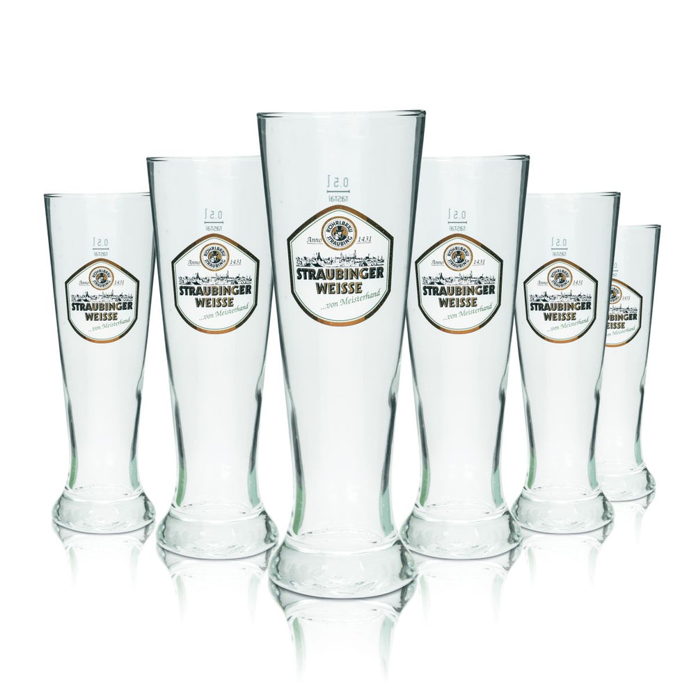 6 bicchieri da birra Straubinger Weisse 0,5 l Bicchieri da birra bianca Hefeweizen Birrificio