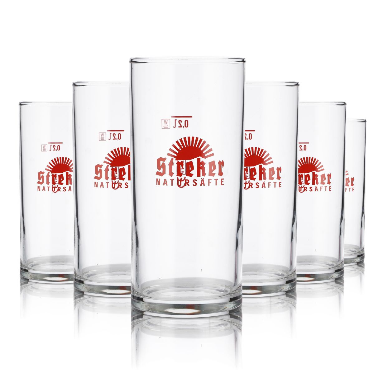 6 bicchieri Streker in vetro da 0,2 l Set di bicchieri Willi per succhi di frutta Acqua minerale Succhi di frutta Limonata