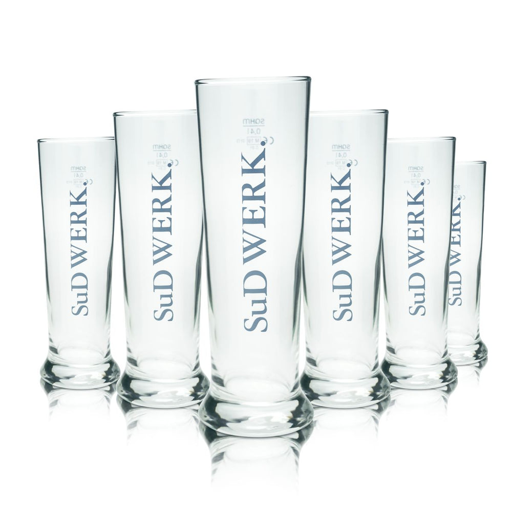 6 bicchieri da birra Sudwerk 0,4 l, boccale da birra, bicchieri Cratbier, birrificio Pfäffikon
