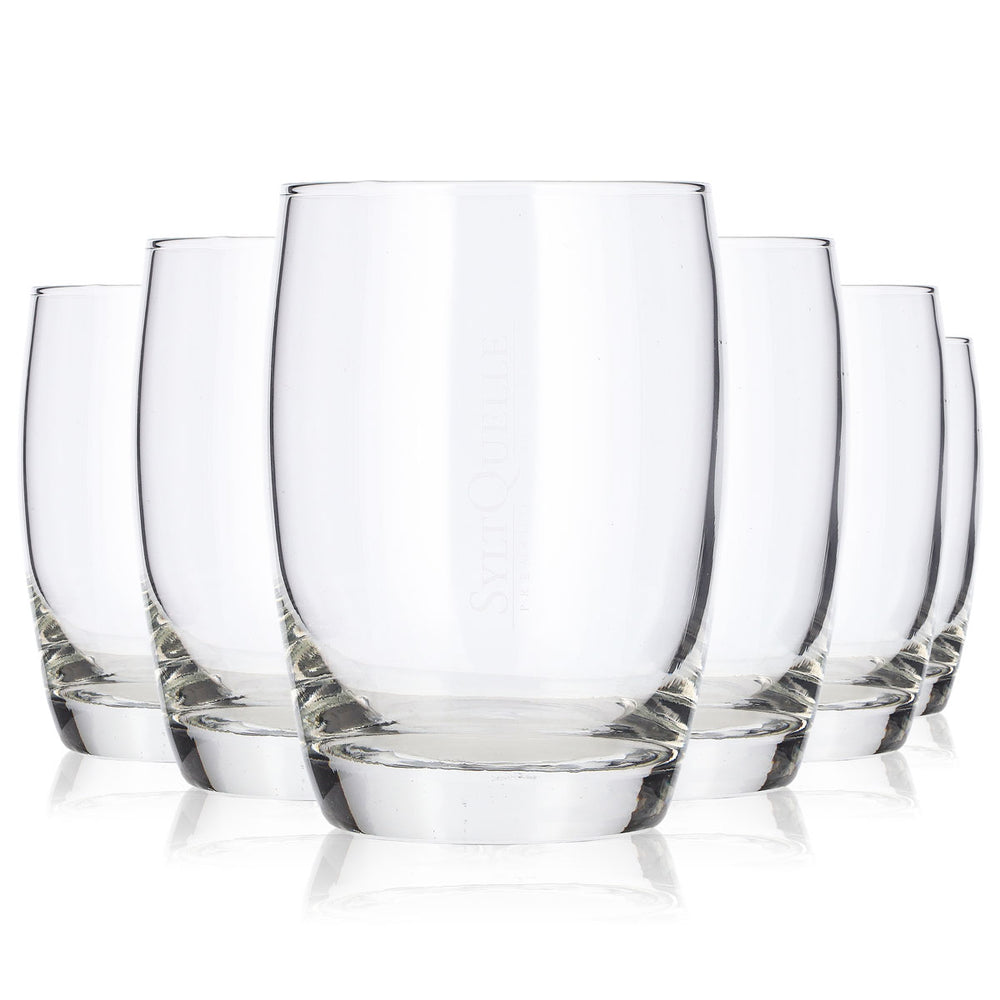 6 bicchieri da whisky Sylt Quelle da 0,34 l, modello Tumbler, trasparenti, con logo, tipo Lowball