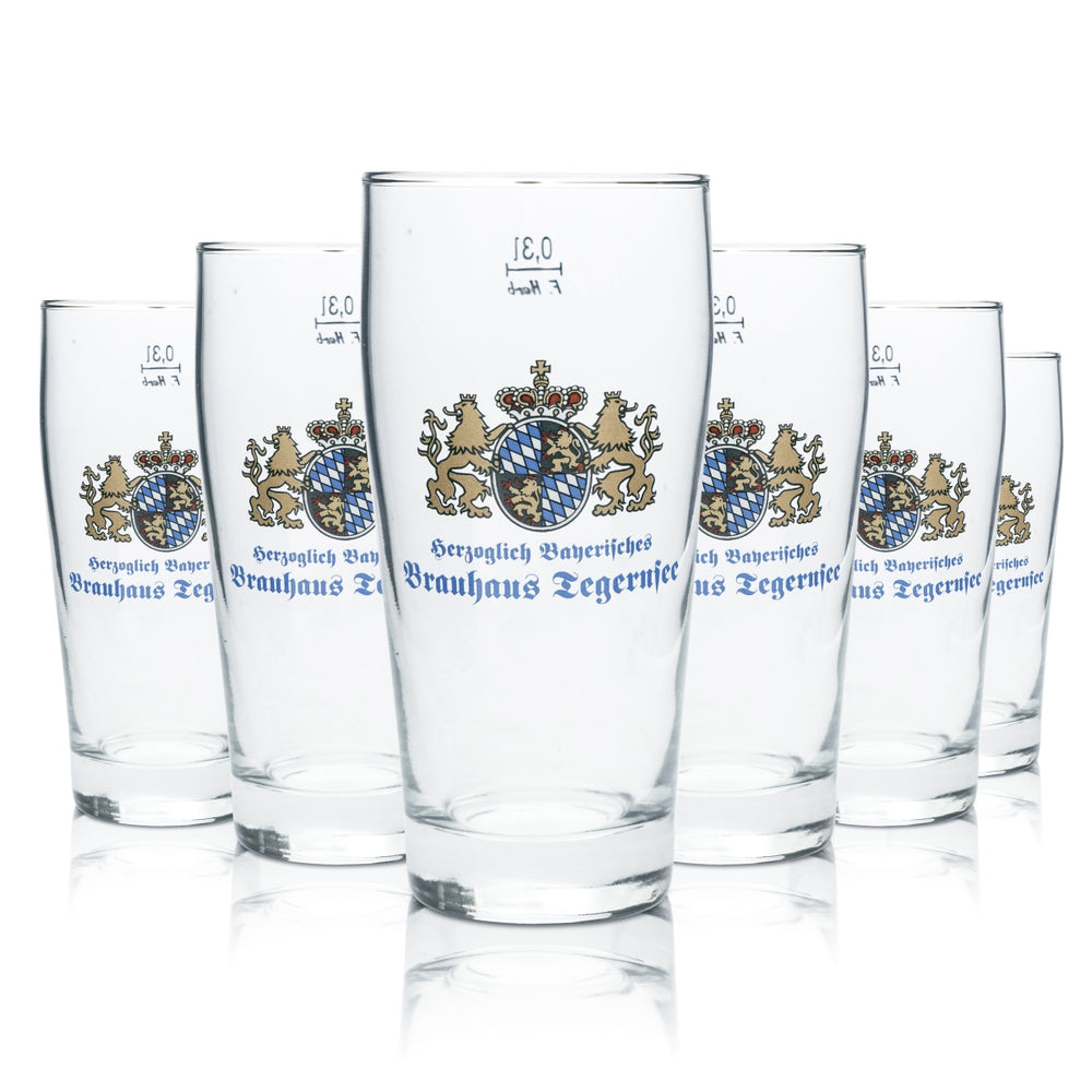 6 bicchieri da birra Tegernsee da 0,3 l, birrificio, birreria, Baviera, gastronomia, bar