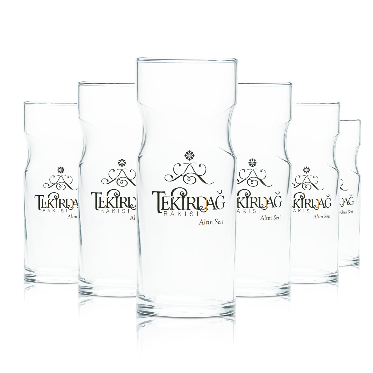 6 bicchieri da liquore Tekirdag Raki 0,2 l, bicchieri sagomati, anice, Turchia, Anatol Bar