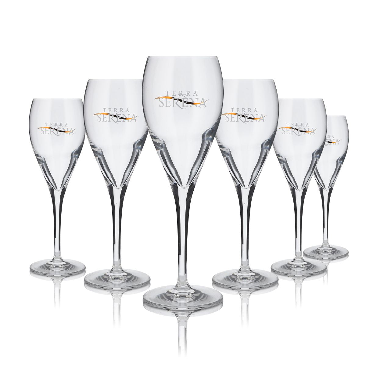 6x Terra Serena Bicchiere 0,16 l Flûte da champagne Bicchiere con stelo Set di bicchieri da spumante Secco