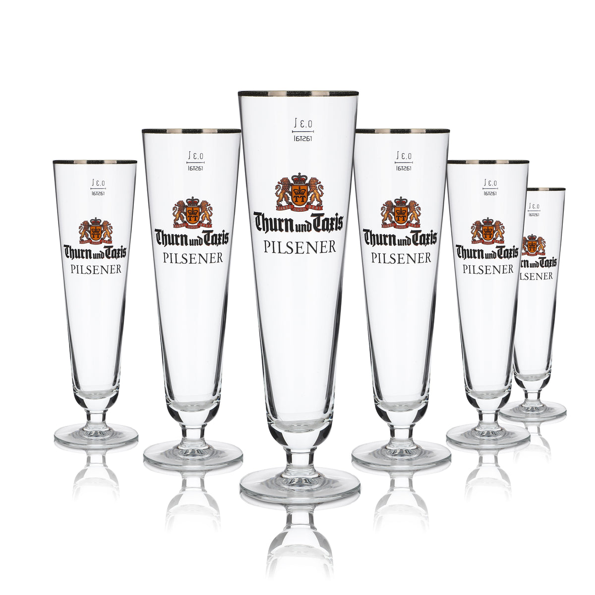 6 bicchieri Thurn und Taxis 0,3 l bicchieri da birra a forma di tulipano con bordo dorato, set da birrificio – Vista 5