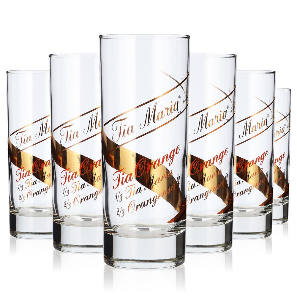 6 bicchieri da liquore Tia Maria da 0,32 l, bicchieri da long drink Tia Orange, bicchieri da cocktail (set da 6)