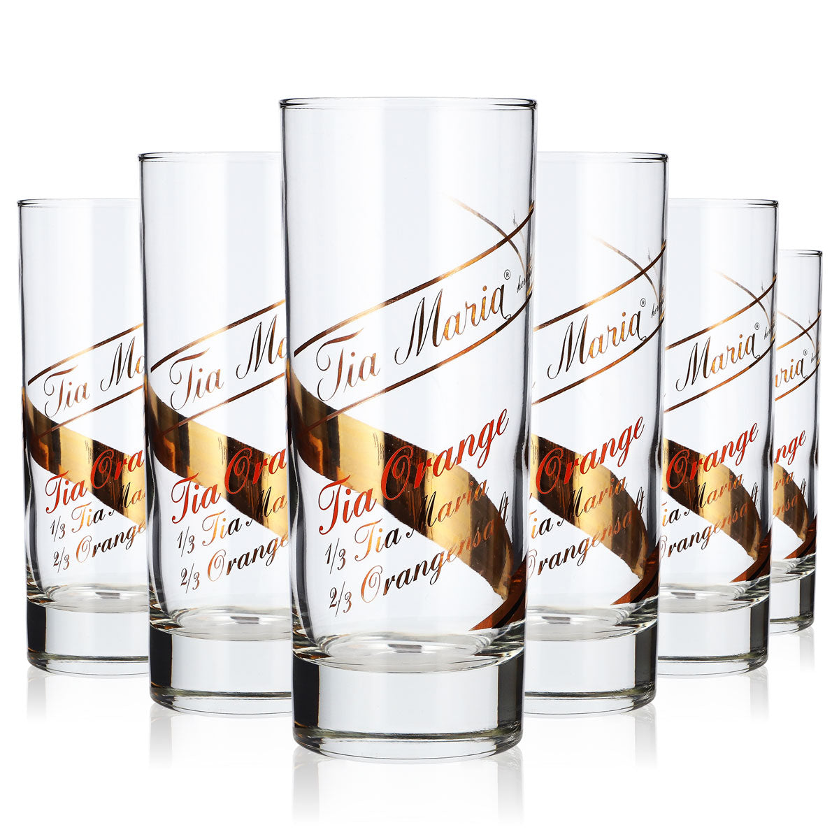 6 bicchieri da liquore Tia Maria da 0,32 l, bicchieri da long drink Tia Orange, bicchieri da cocktail (set da 6)