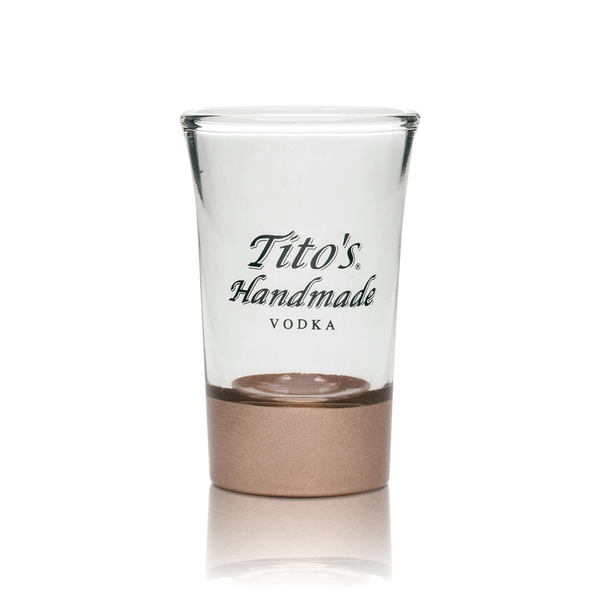 6 bicchieri da shot in vetro Titos Vodka con fondo in rame, 2 cl – Vista 2
