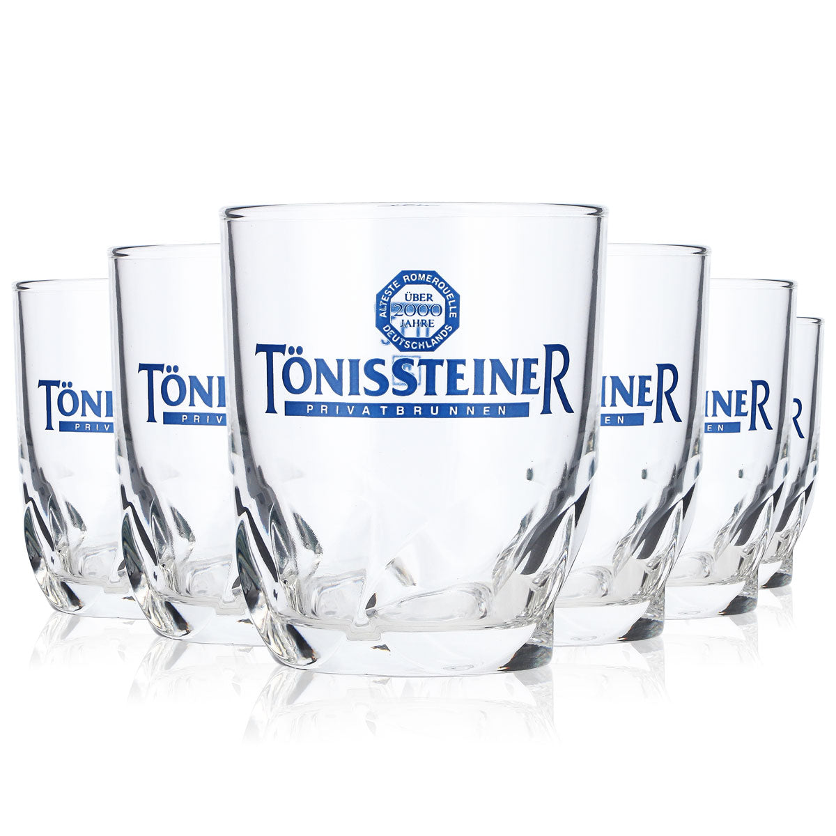 6 bicchieri da acqua Tönissteiner 0,1 l Bicchieri da acqua Tumbler Logo blu – Vista 5