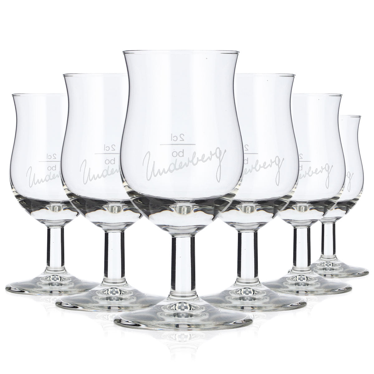 6 bicchierini da liquore Underberg da 2 cl con logo bianco (set da 6)