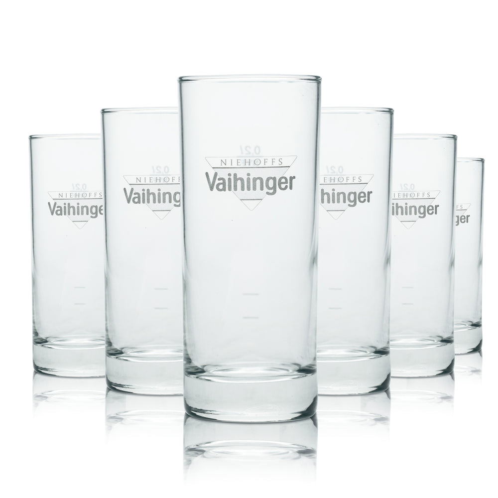 6 bicchieri da long drink in vetro Vaihinger da 0,2 l per acqua minerale, acqua frizzante e soda