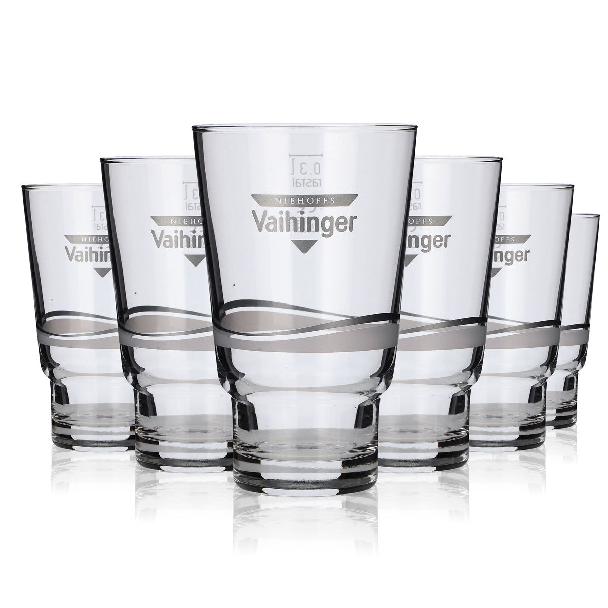 6 bicchieri Willi in vetro di Vaihingen da 0,3 l, impilabili, per succhi, acqua minerale, bibite
