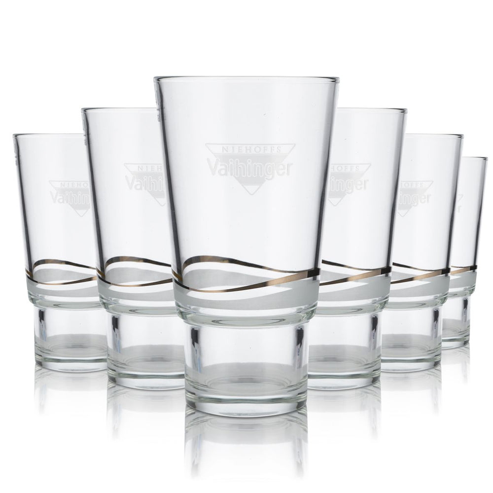 6 bicchieri in vetro Vaihinger da 0,4 l per acqua minerale frizzante, set di bicchieri tumbler STACK