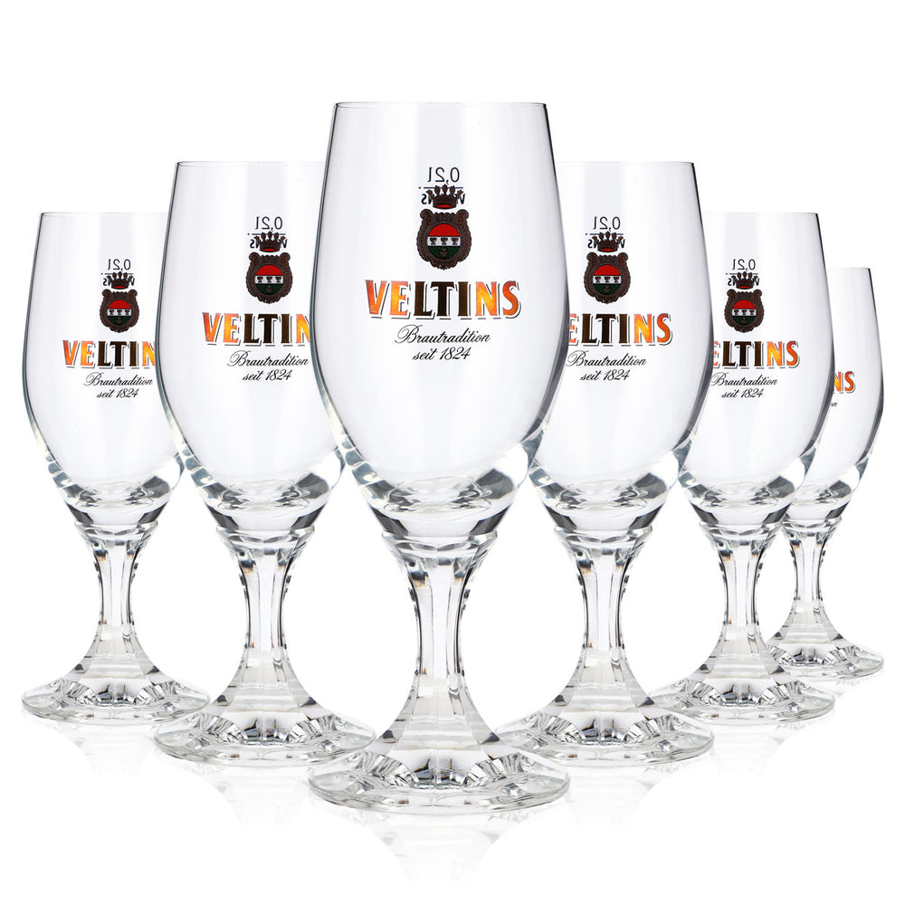 6 bicchieri da birra Veltins da 0,2 l, modello "Pokal", dal 1824