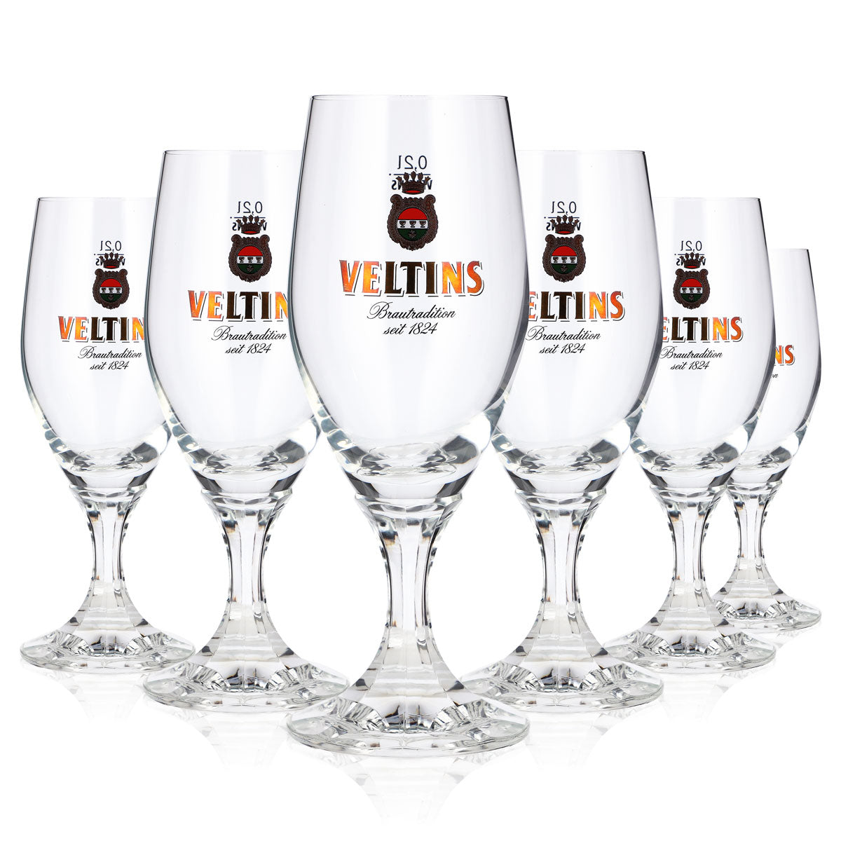 6 bicchieri da birra Veltins da 0,2 l, modello "Pokal", dal 1824