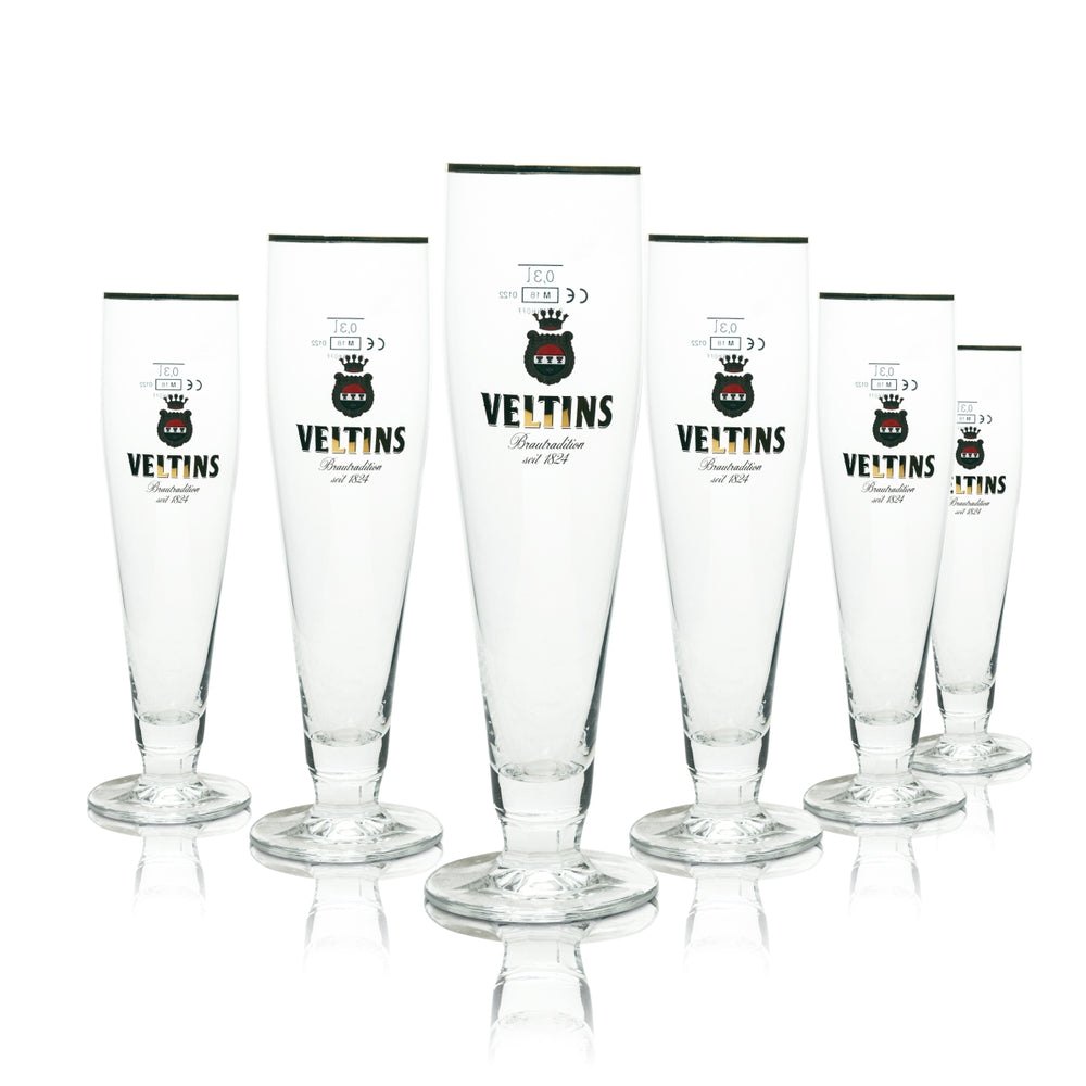 6 bicchieri da birra Veltins 0,3 l con bordo dorato Ritzenhoff Tulipano Pils Export
