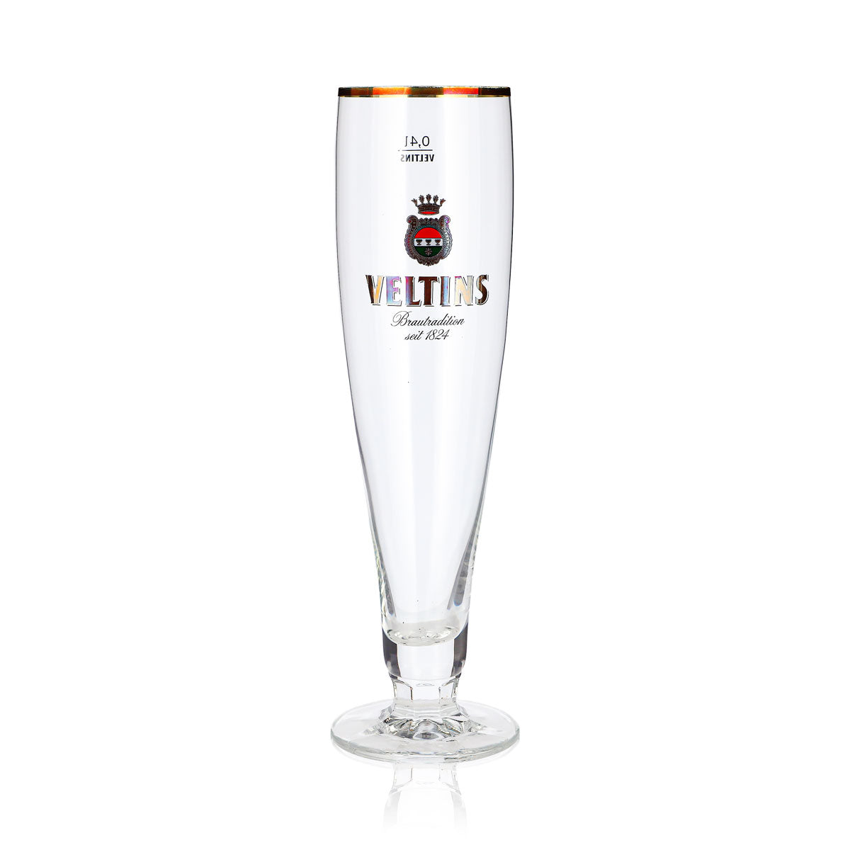 6 bicchieri da birra Veltins da 0,4 l, modello "Pokal" con bordo dorato, dal 1824 (set da 6) – Vista 3