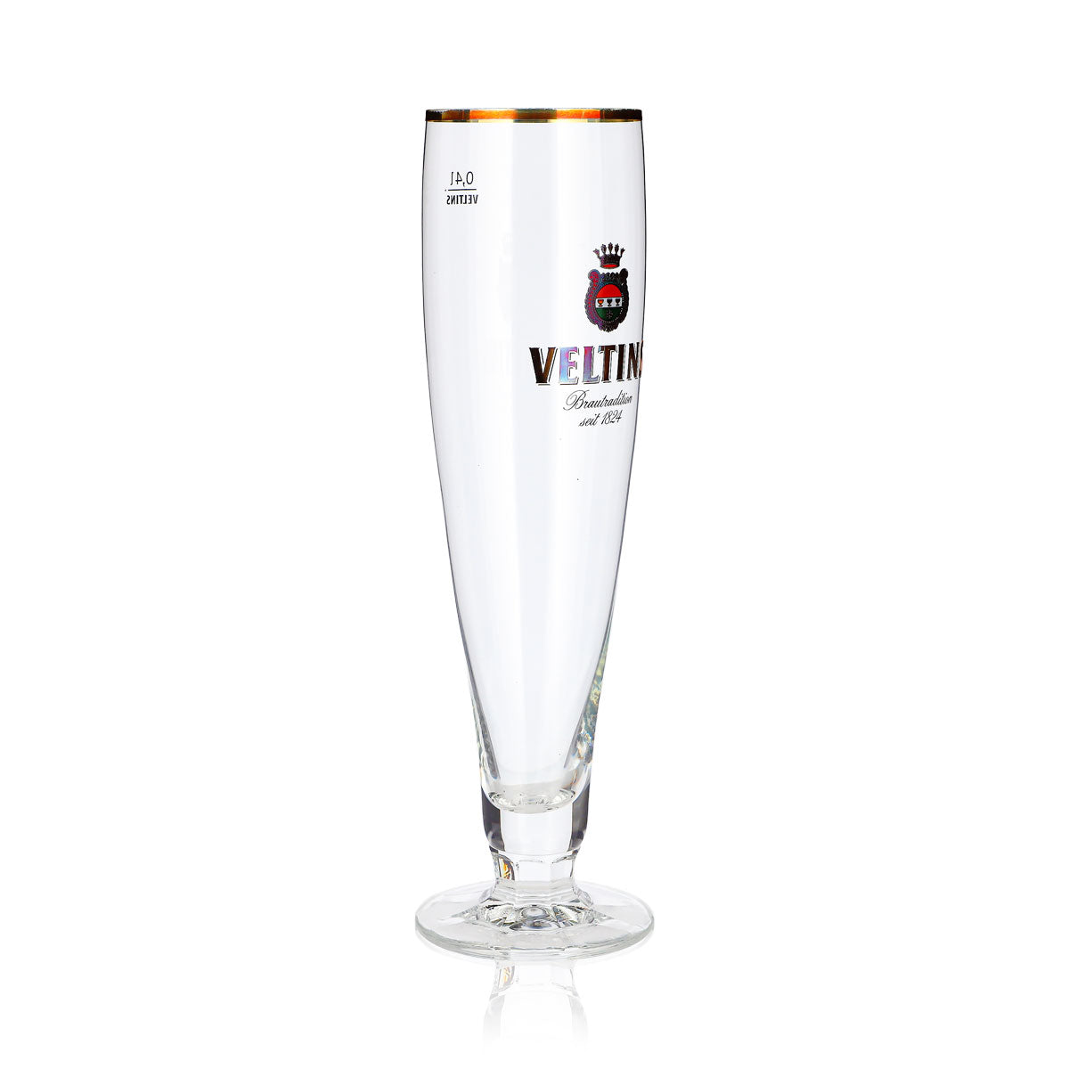 6 bicchieri da birra Veltins da 0,4 l, modello "Pokal" con bordo dorato, dal 1824 (set da 6) – Vista 4