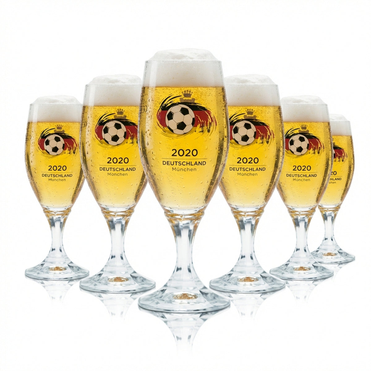 6 bicchieri da birra Veltins 0,2 l, forma a tulipano, Coppa Europei 2020 Germania Calcio Euro 24
