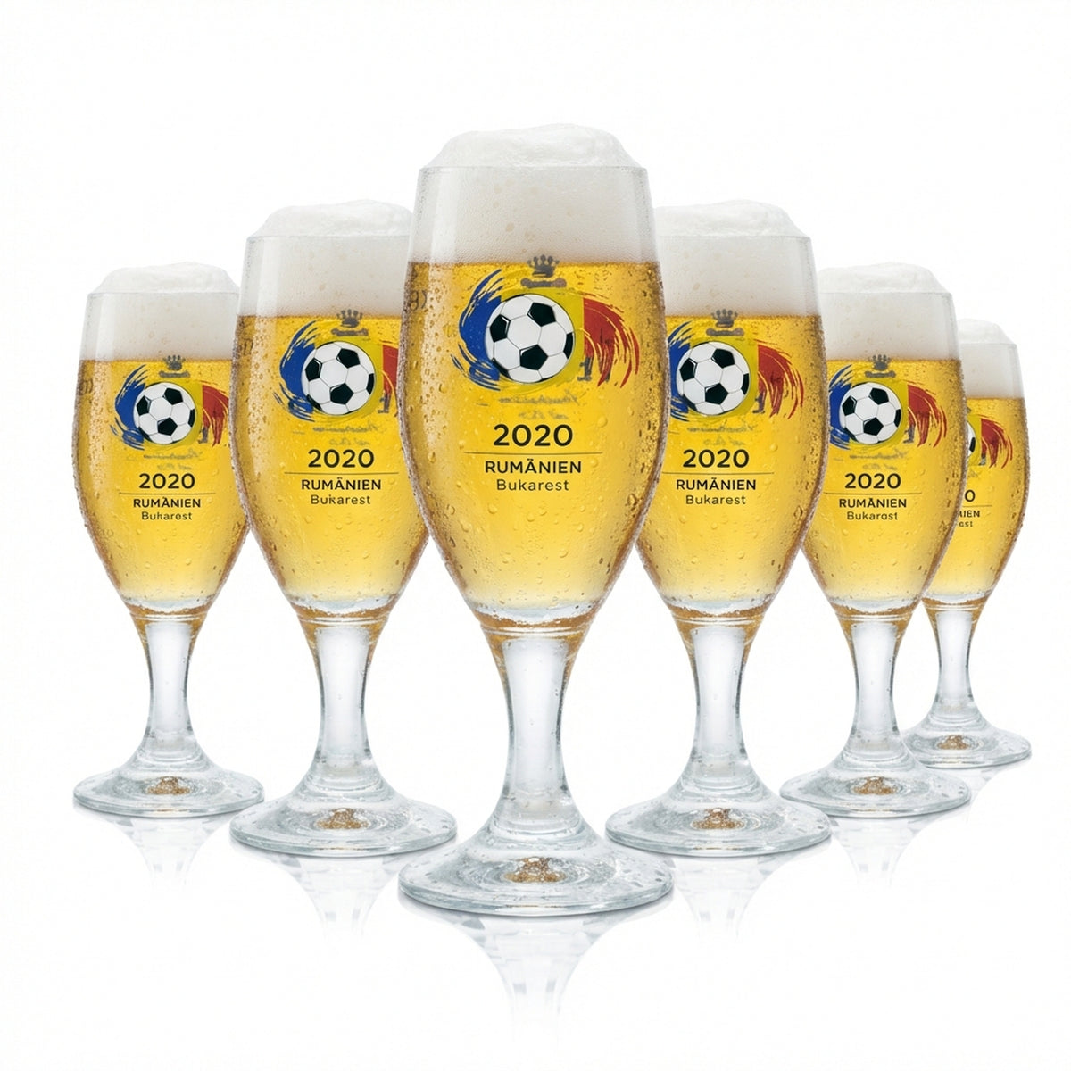 6 bicchieri da birra Veltins 0,2 l, forma tulipano, Coppa Europei 2020, Romania, calcio Euro 24