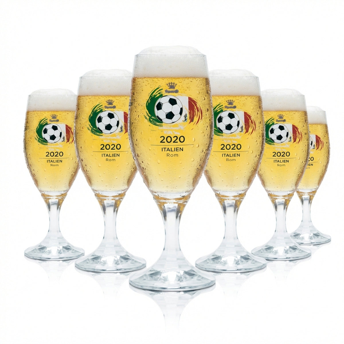 6 bicchieri da birra Veltins 0,2 l, forma a tulipano, Coppa Europei 2020 Italia, Euro 24
