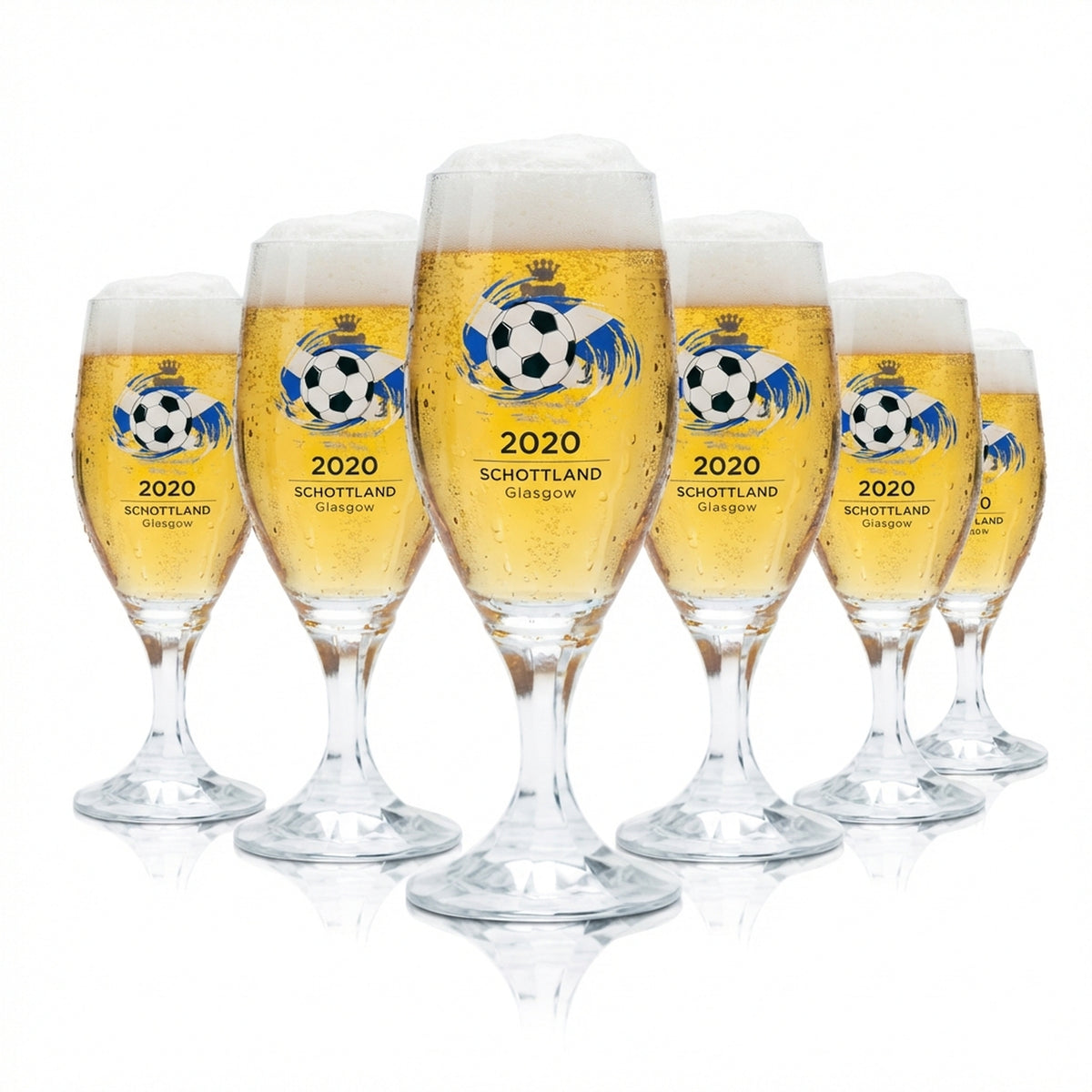 6 bicchieri da birra Veltins 0,2 l, forma a tulipano, Coppa Europei 2020, Scozia, calcio Euro 24
