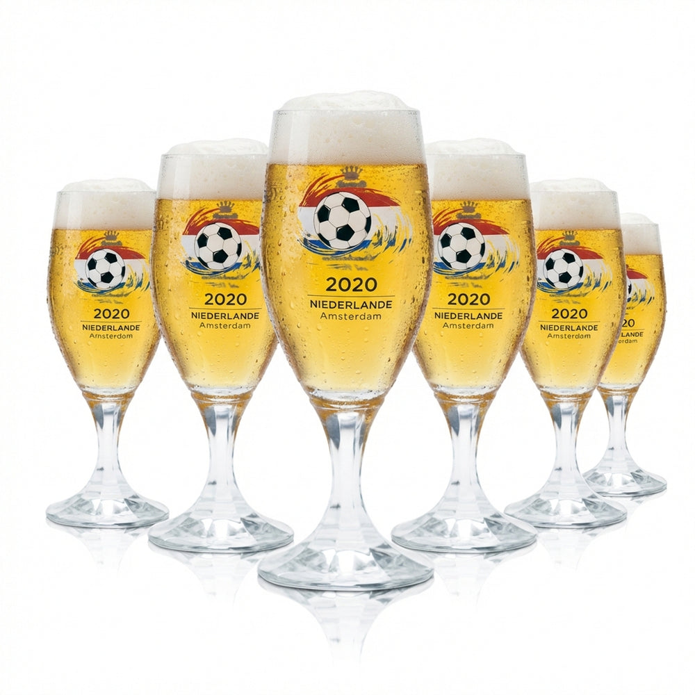 6 bicchieri da birra Veltins 0,2 l, forma a tulipano, Coppa Europei 2020, Olanda, calcio Euro 24