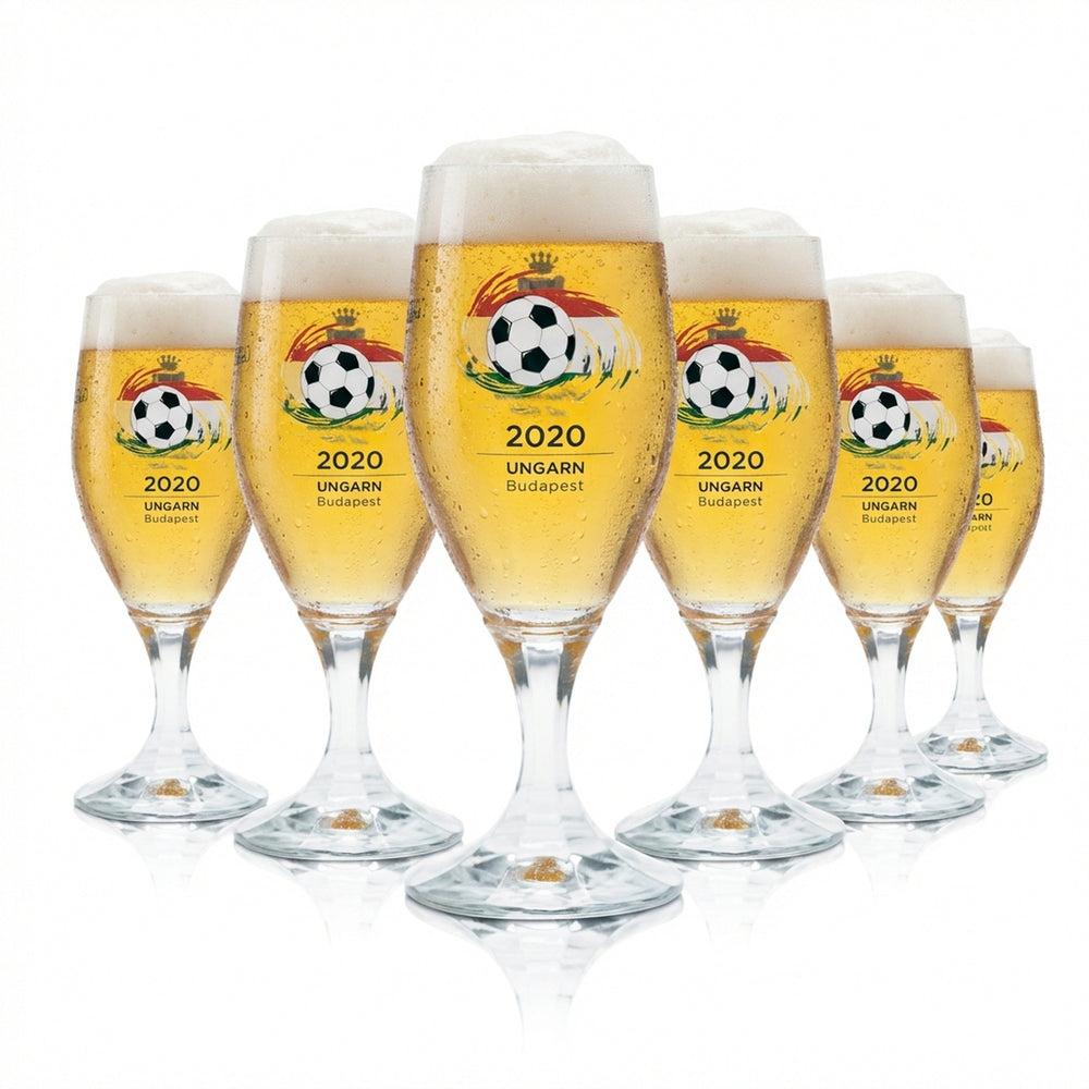 6 bicchieri da birra Veltins 0,2 l, forma tulipano, coppa EM 2020 Ungheria Calcio Euro 24