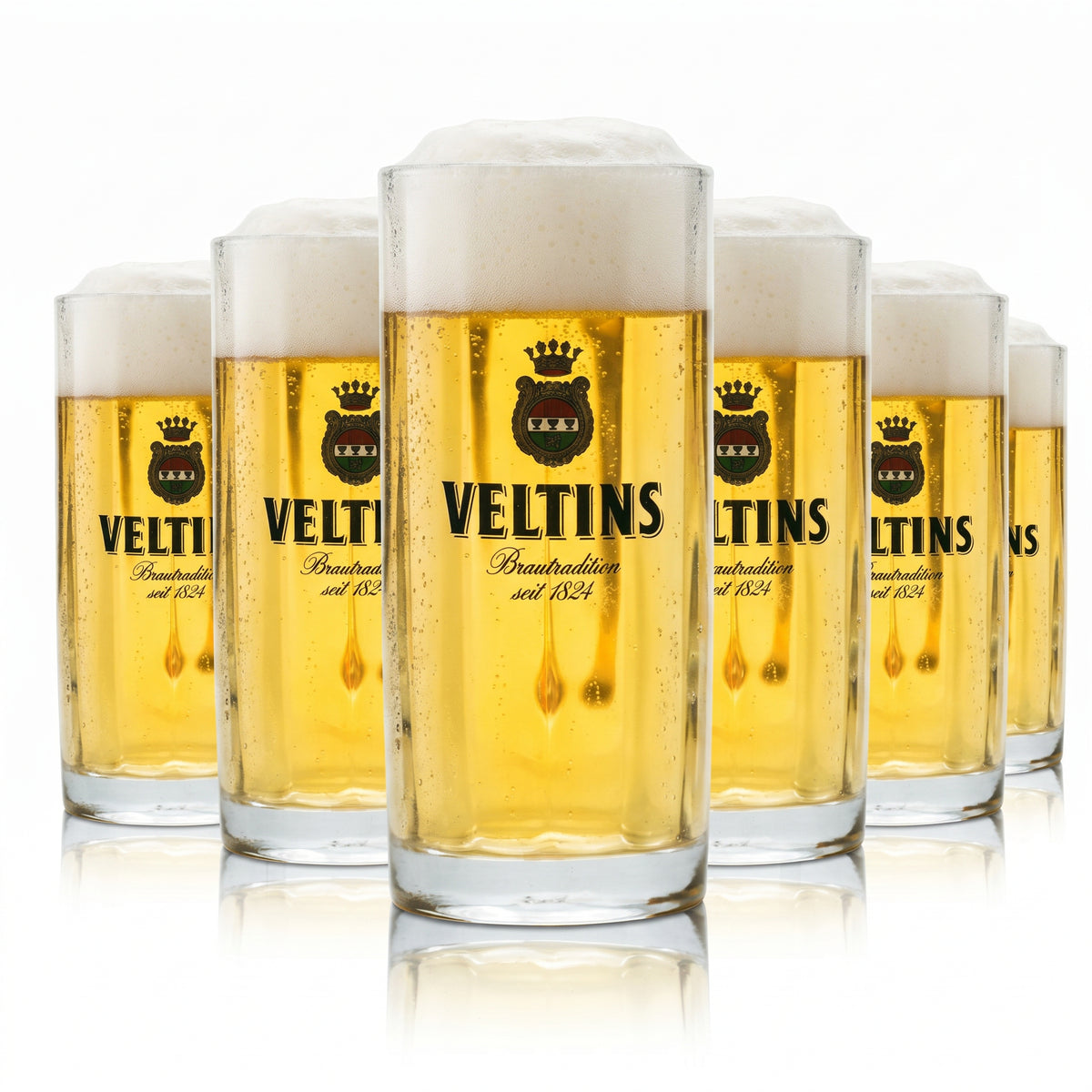 6 bicchieri Veltins da 0,2 l con profilo birra Pilsener, birrificio, gastronomia, calibrati V+ – Vista 2