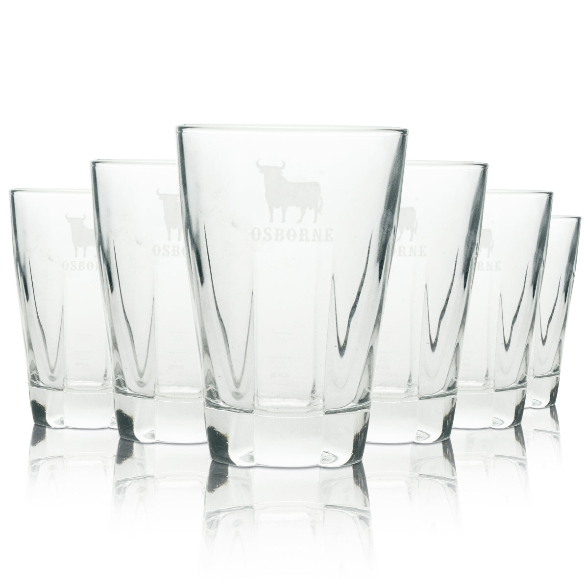 6 bicchieri da brandy Veterano Osborne Longdrink con logo bianco toro