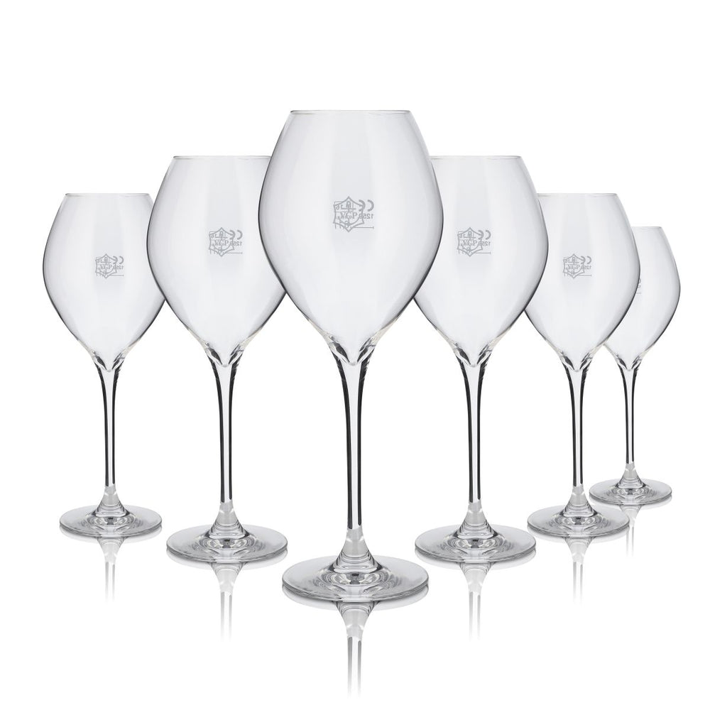 6 bicchieri Veuve Clicquot 0,2 l flûte per champagne panciuti, set di bicchieri per spumante