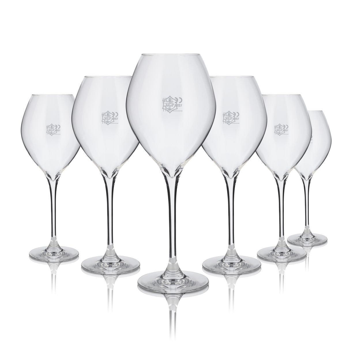 6 bicchieri Veuve Clicquot 0,2 l flûte per champagne panciuti, set di bicchieri per spumante