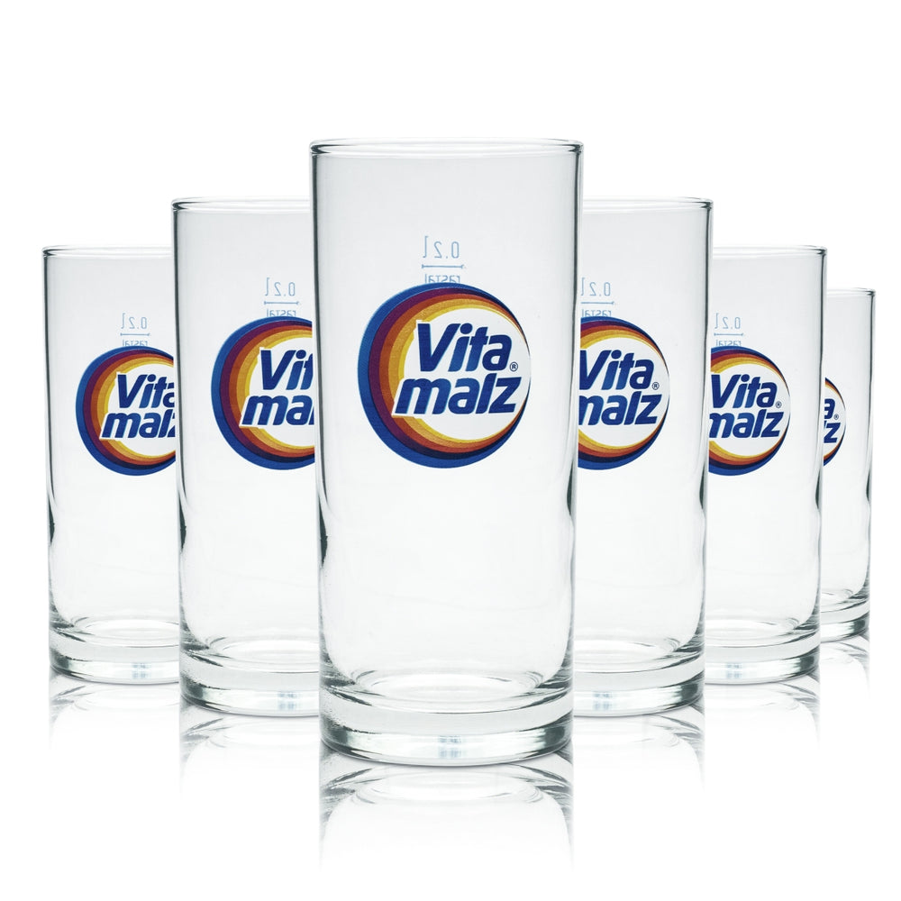 6 bicchieri da birra Vitamalz 0,2 l colorati retrò arcobaleno birra di malto Rastal