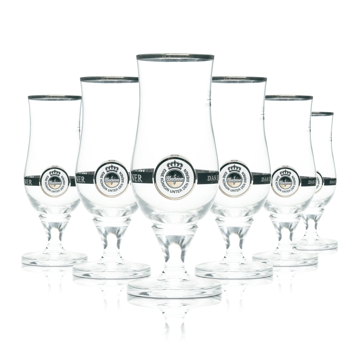 6 bicchieri da birra Warsteiner 0,2 l esclusivi a forma di coppa con bordo dorato, bicchieri da birra Pils