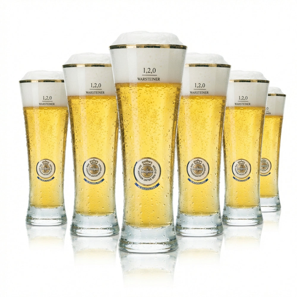 6 bicchieri da birra Warsteiner 0,2 l, forma a calice, senza alcol, per bar e ristoranti