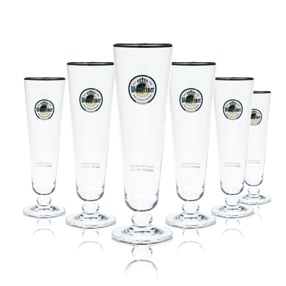 6 bicchieri da birra Warsteiner 0,2 l Tulipano esclusivi bicchieri a forma di coppa Birrificio bordo dorato Beer