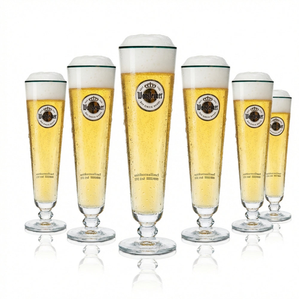 6 bicchieri da birra Warsteiner 0,4 l Tulipano esclusivi con bordo dorato