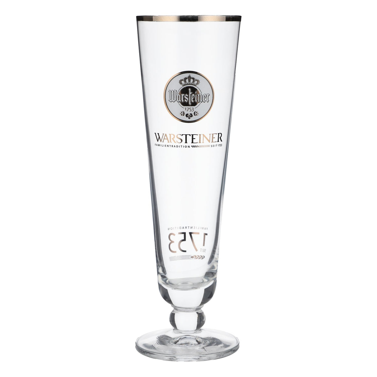 6 bicchieri da birra Warsteiner 0,28 l a calice/a tulipano con logo 1753 e bordo platinato – Vista 2