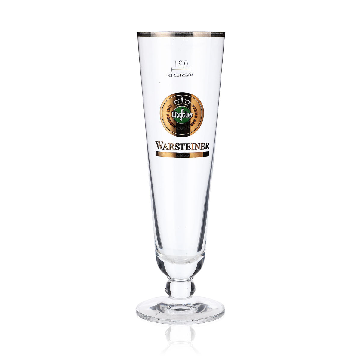 6 bicchieri da birra Warsteiner 0,2 l con logo verde "Herb" e bordo argentato – Vista 2