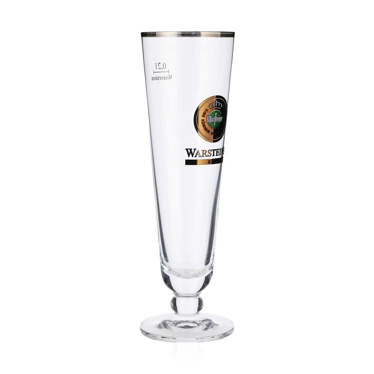 6 bicchieri da birra Warsteiner 0,2 l con logo verde "Herb" e bordo argentato – Vista 3