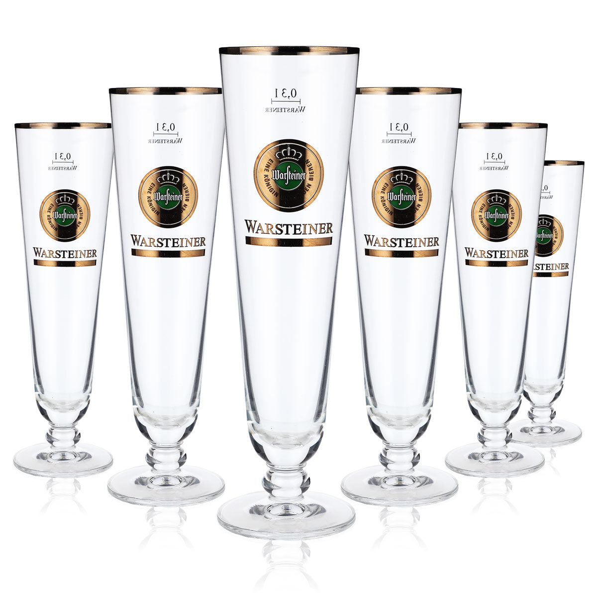 6 bicchieri da birra Warsteiner 0,3 l Bicchieri da birra Pokal "Herb" con bordo argentato – Vista 5