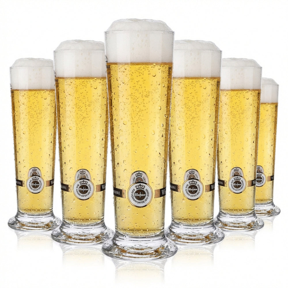 6 bicchieri da birra Warsteiner da 0,25 l con logo Rastal sul fondo