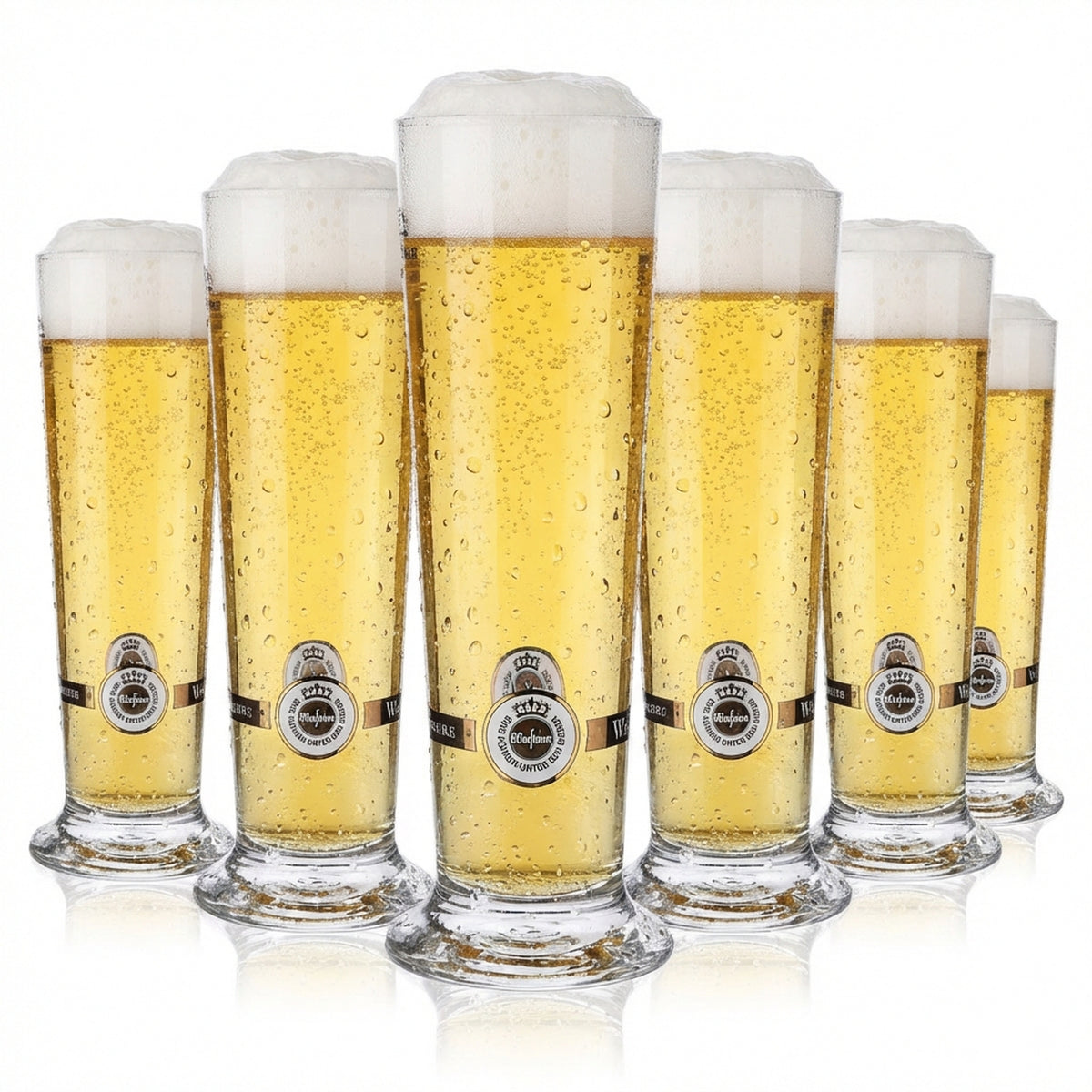 6 bicchieri da birra Warsteiner da 0,25 l con logo Rastal sul fondo
