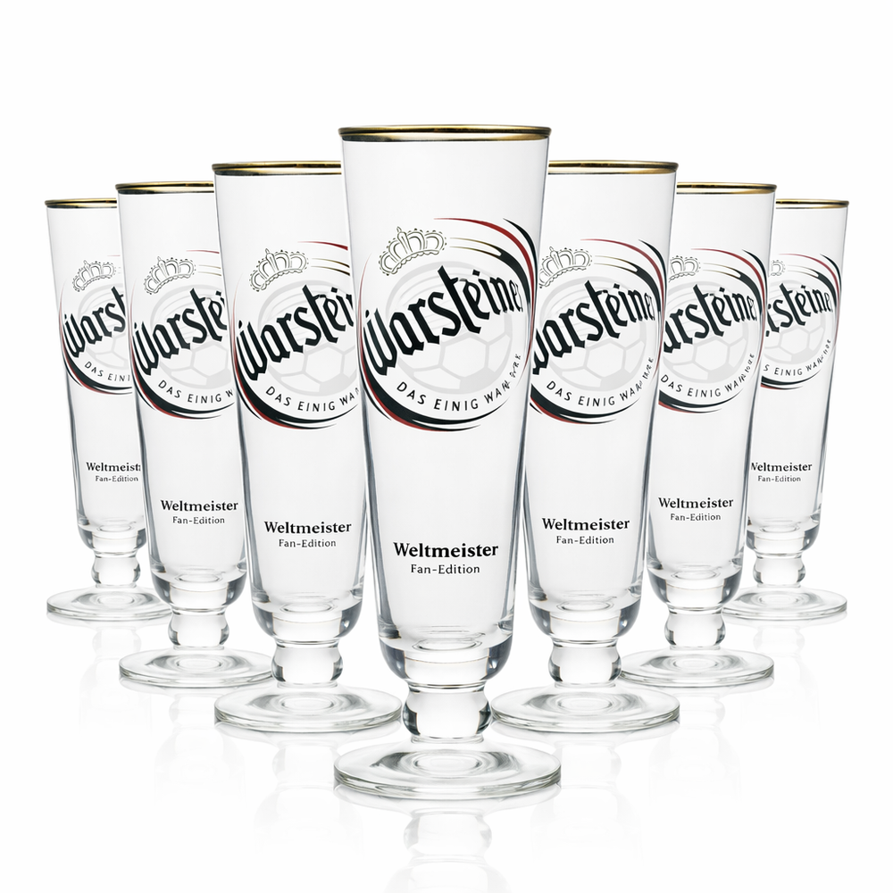 6 bicchieri da birra Warsteiner Tulipano Edizione speciale Fan Edition Campione del mondo 300 ml